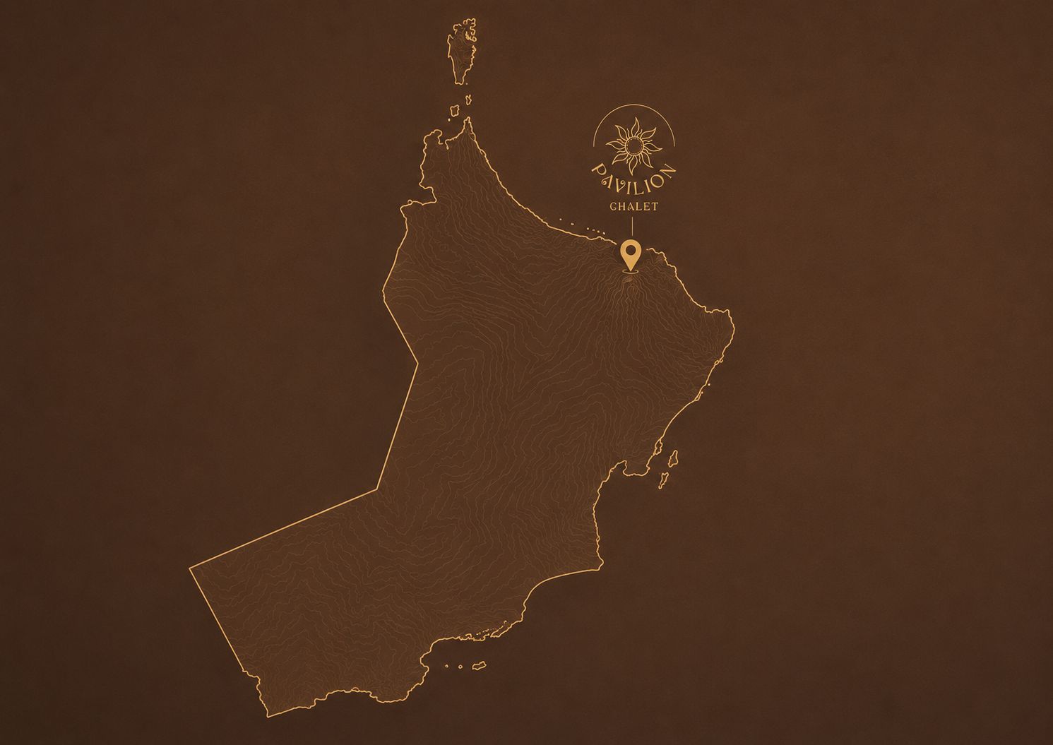 Map of Oman showing شاليه بافيليون location